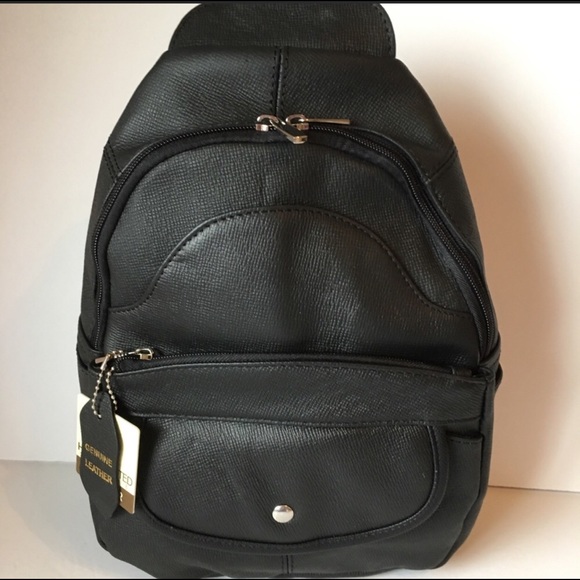 Roma | Bags | Leather Backpack In Black 5rated | Poshmark